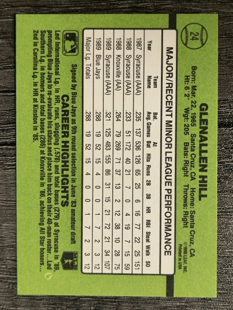 1990 Donruss Rookies #24 Glenallen Hill