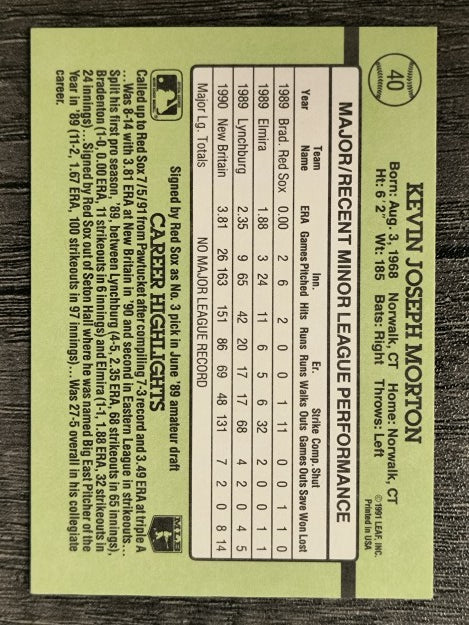 1991 Donruss Rookies #40 Kevin Morton