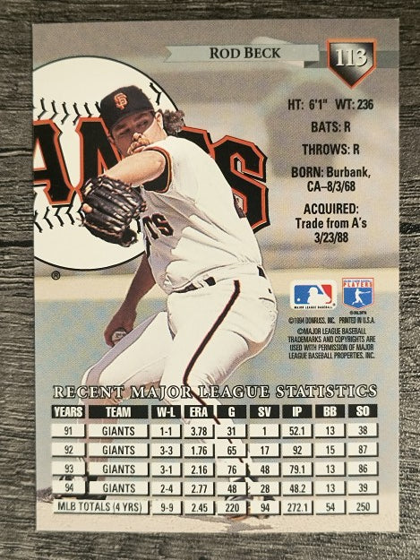 1995 Donruss #113 Rod Beck