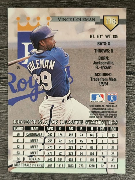 1995 Donruss #118 Vince Coleman