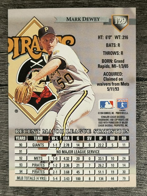 1995 Donruss #129 Mark Dewey