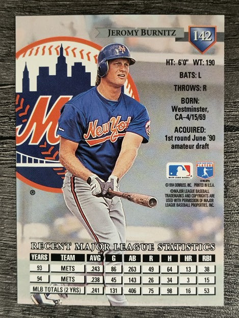 1995 Donruss #142 Jeromy Burnitz