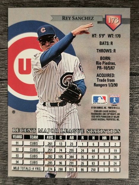 1995 Donruss #173 Rey Sanchez