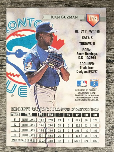 1995 Donruss #174 Juan Guzman