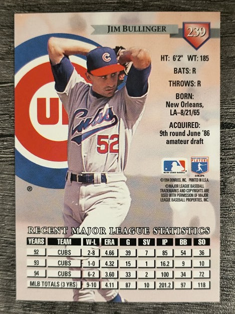 1995 Donruss #239 Jim Bullinger