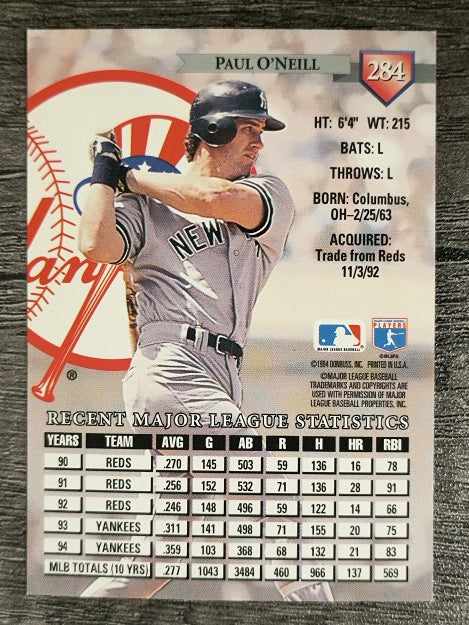 1995 Donruss #284 Paul O'Neill