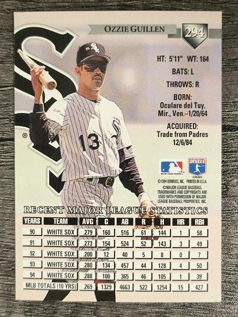 1995 Donruss #294 Ozzie Guillen