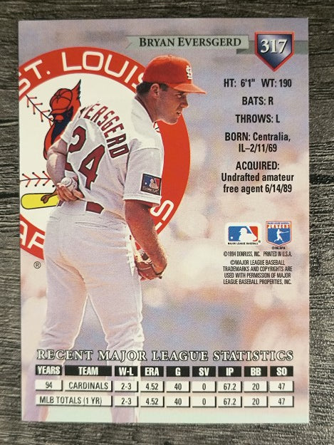 1995 Donruss #317 Bryan Eversgerd
