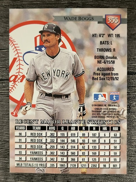 1995 Donruss #355 Wade Boggs