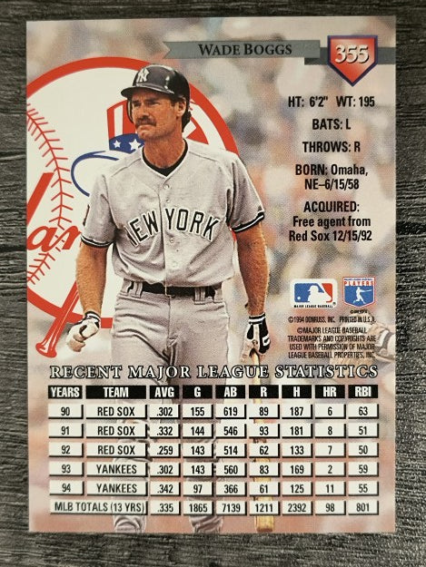 1995 Donruss #355 Wade Boggs