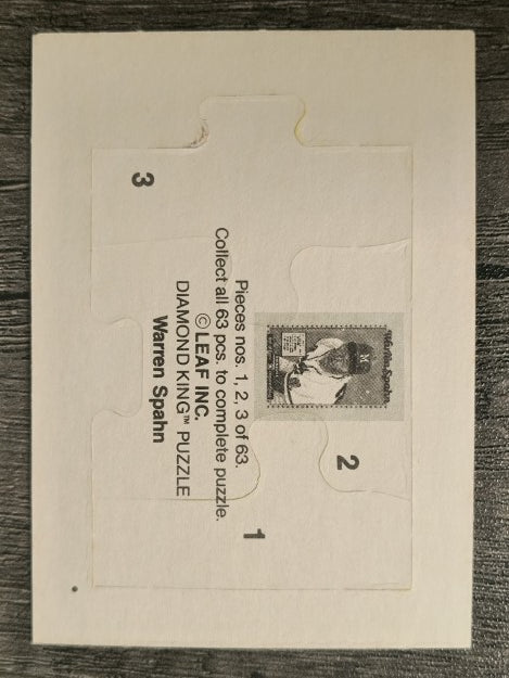 1989 Donruss Warren Spahn Puzzle #1 Spahn Puzzle 1-3