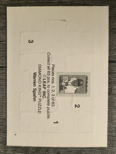 1989 Donruss Warren Spahn Puzzle #1 Spahn Puzzle 1-3