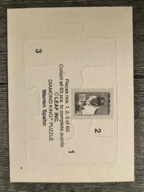 1989 Donruss Warren Spahn Puzzle #1 Spahn Puzzle 1-3