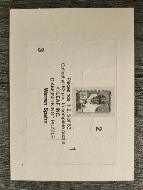 1989 Donruss Warren Spahn Puzzle #1 Spahn Puzzle 1-3