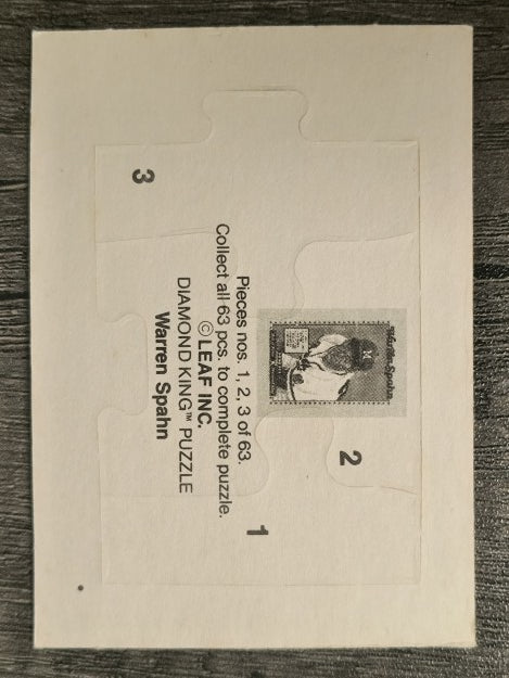 1989 Donruss Warren Spahn Puzzle #1 Spahn Puzzle 1-3