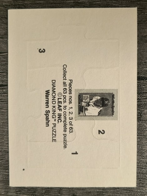 1989 Donruss Warren Spahn Puzzle #1 Spahn Puzzle 1-3
