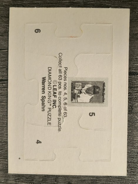 1989 Donruss Warren Spahn Puzzle #4 Spahn Puzzle 4-6