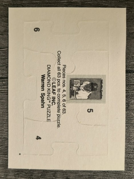 1989 Donruss Warren Spahn Puzzle #4 Spahn Puzzle 4-6