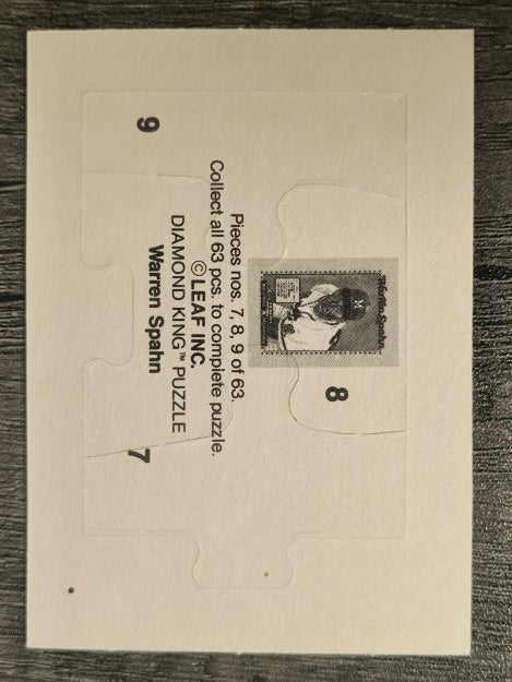 1989 Donruss Warren Spahn Puzzle #7 Spahn Puzzle 7-10