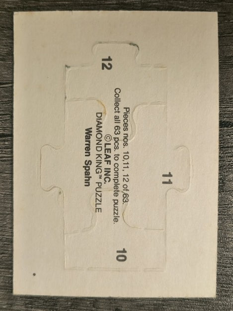1989 Donruss Warren Spahn Puzzle #10 Spahn Puzzle 10-12