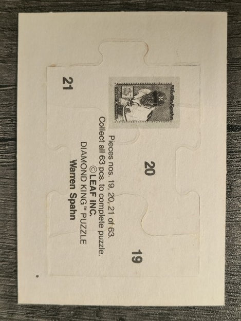 1989 Donruss Warren Spahn Puzzle #19 Spahn Puzzle 19-21