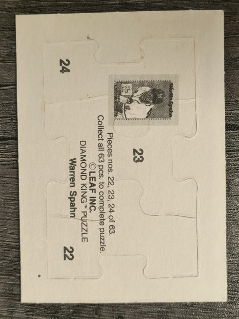 1989 Donruss Warren Spahn Puzzle #22 Spahn Puzzle 22-24
