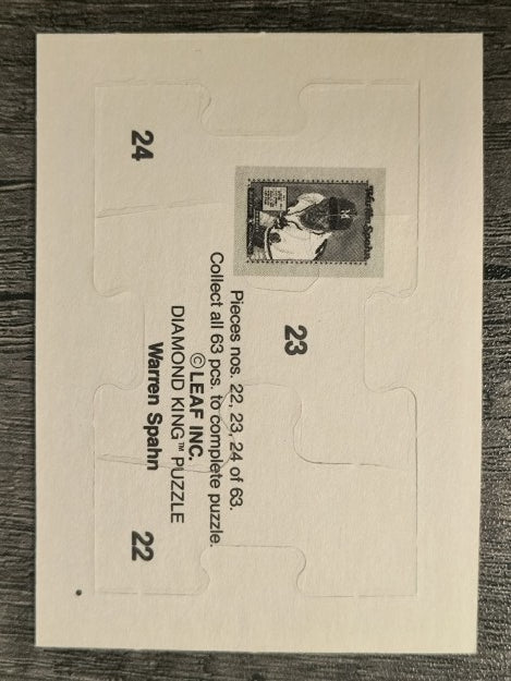 1989 Donruss Warren Spahn Puzzle #22 Spahn Puzzle 22-24