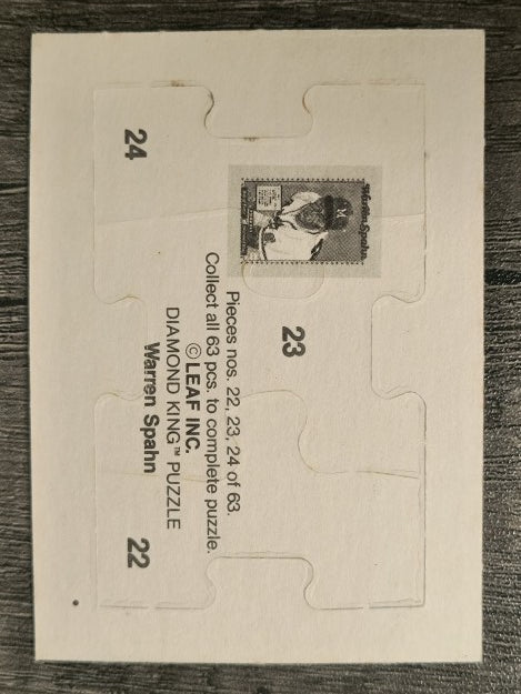1989 Donruss Warren Spahn Puzzle #22 Spahn Puzzle 22-24