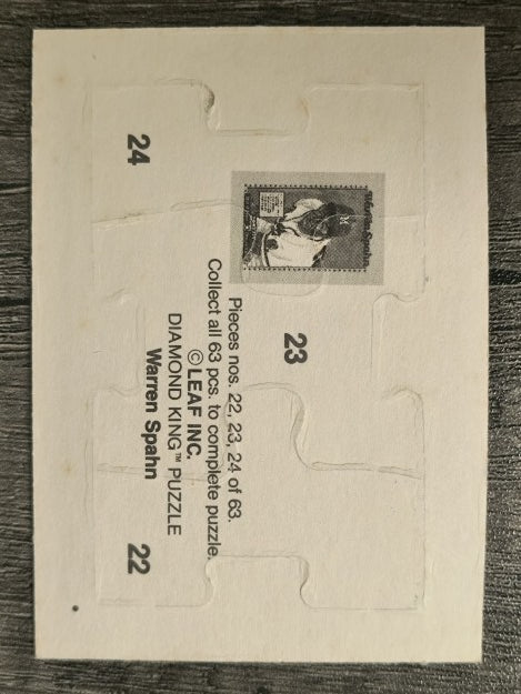 1989 Donruss Warren Spahn Puzzle #22 Spahn Puzzle 22-24