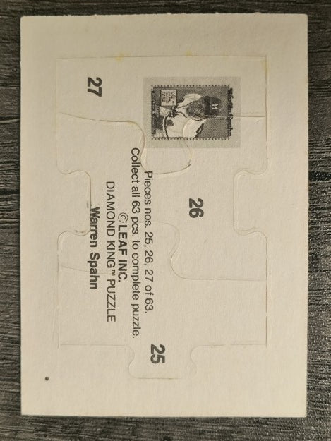 1989 Donruss Warren Spahn Puzzle #25 Spahn Puzzle 25-27