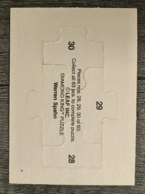 1989 Donruss Warren Spahn Puzzle #28 Spahn Puzzle 28-30