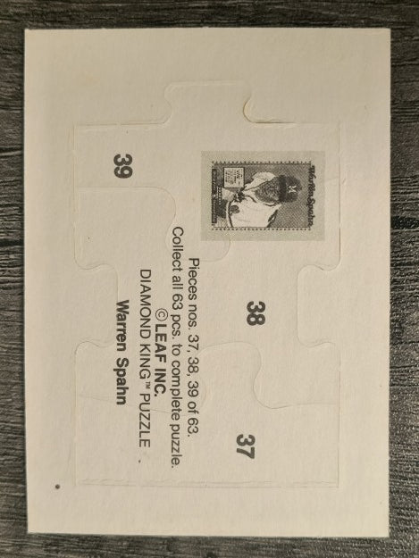 1989 Donruss Warren Spahn Puzzle #37 Spahn Puzzle 37-39
