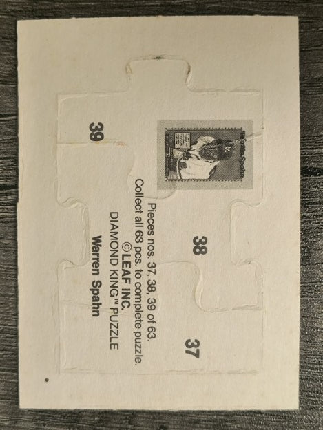 1989 Donruss Warren Spahn Puzzle #37 Spahn Puzzle 37-39
