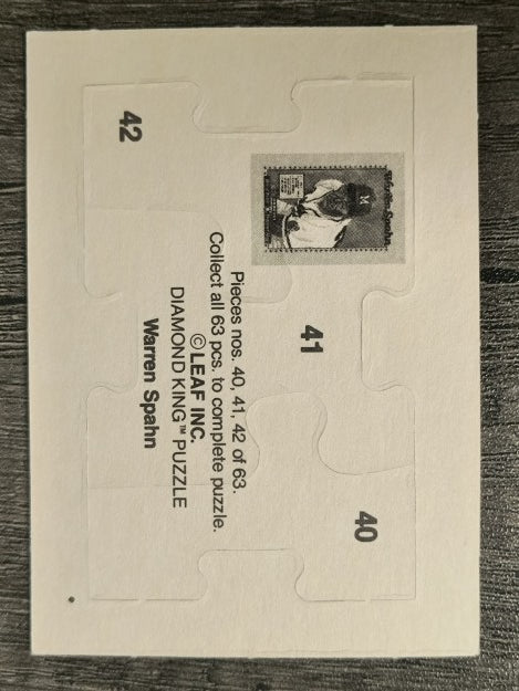 1989 Donruss Warren Spahn Puzzle #40 Spahn Puzzle 40-42