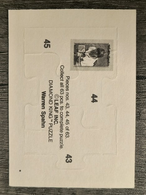 1989 Donruss Warren Spahn Puzzle #43 Spahn Puzzle 43-45