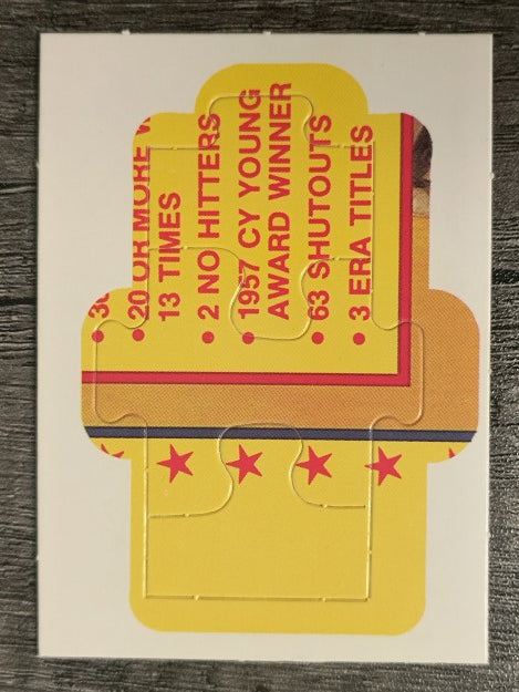 1989 Donruss Warren Spahn Puzzle #46 Spahn Puzzle 46-48