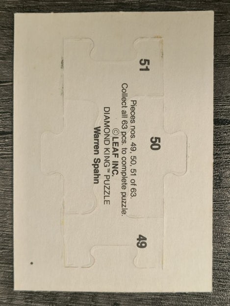 1989 Donruss Warren Spahn Puzzle #49 Spahn Puzzle 49-51