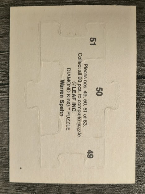 1989 Donruss Warren Spahn Puzzle #49 Spahn Puzzle 49-51