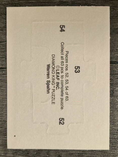 1989 Donruss Warren Spahn Puzzle #52 Spahn Puzzle 52-54