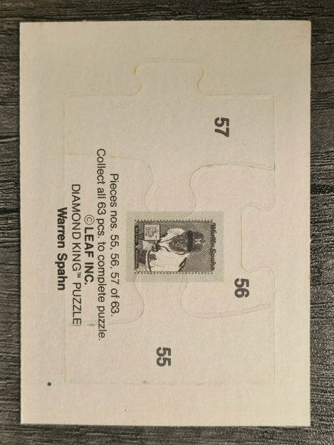 1989 Donruss Warren Spahn Puzzle #55 Spahn Puzzle 55-57