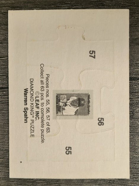 1989 Donruss Warren Spahn Puzzle #55 Spahn Puzzle 55-57