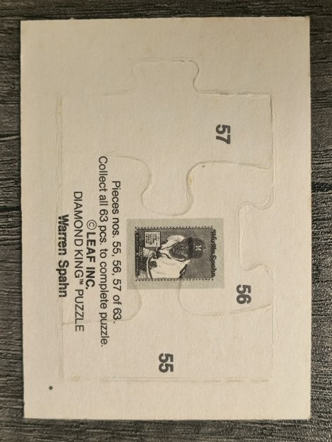 1989 Donruss Warren Spahn Puzzle #55 Spahn Puzzle 55-57