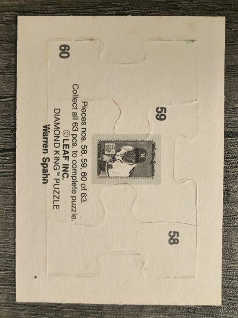 1989 Donruss Warren Spahn Puzzle #58 Spahn Puzzle 58-60