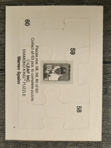 1989 Donruss Warren Spahn Puzzle #58 Spahn Puzzle 58-60