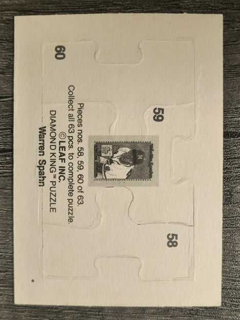 1989 Donruss Warren Spahn Puzzle #58 Spahn Puzzle 58-60