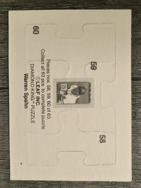 1989 Donruss Warren Spahn Puzzle #58 Spahn Puzzle 58-60