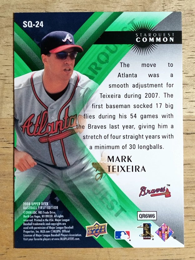 2008 Upper Deck First Edition StarQuest #SQ24 Mark Teixeira