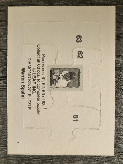1989 Donruss Warren Spahn Puzzle #61 Spahn Puzzle 61-63