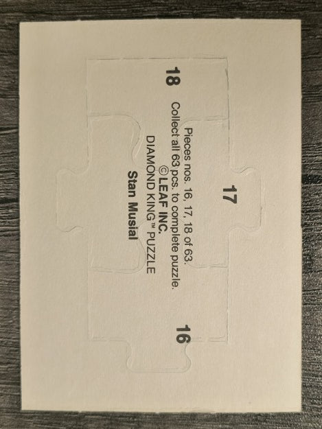 1988 Donruss Stan Musial Puzzle #16 Musial Puzzle 16-18