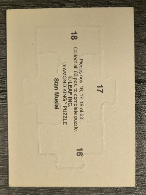 1988 Donruss Stan Musial Puzzle #16 Musial Puzzle 16-18